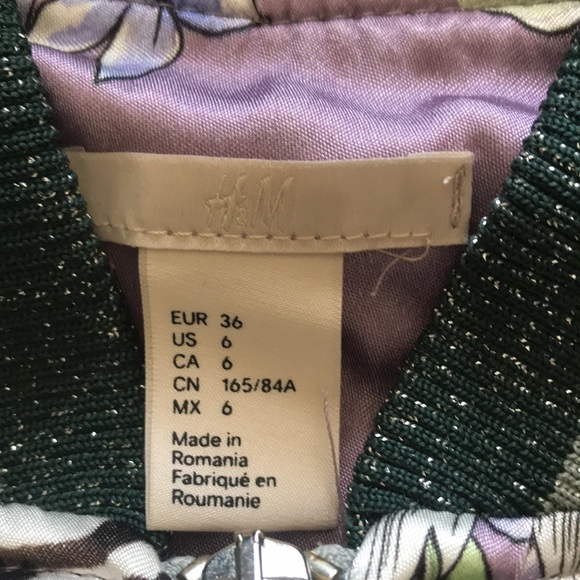 H&M Jackets & Coats Hm Quilted Floral Varsity Bomber Jacket Poshmark